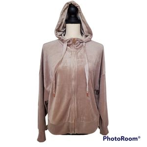 NWT Olive+Oak Zip-Up Hoodie Womens Size Small Mocha Stone